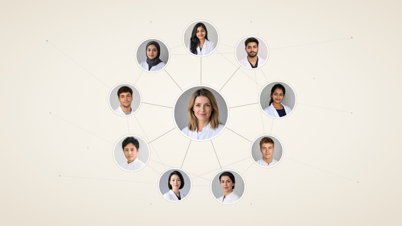 Professional knowledge network with peer portraits
